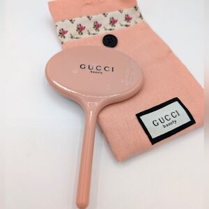 Gucci Beauty Hand Mirror w/ Floral Pouch | Authentic | New w/ Protective Film